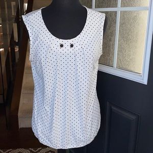 CLEO’ White Polkadot Sleeveless Top